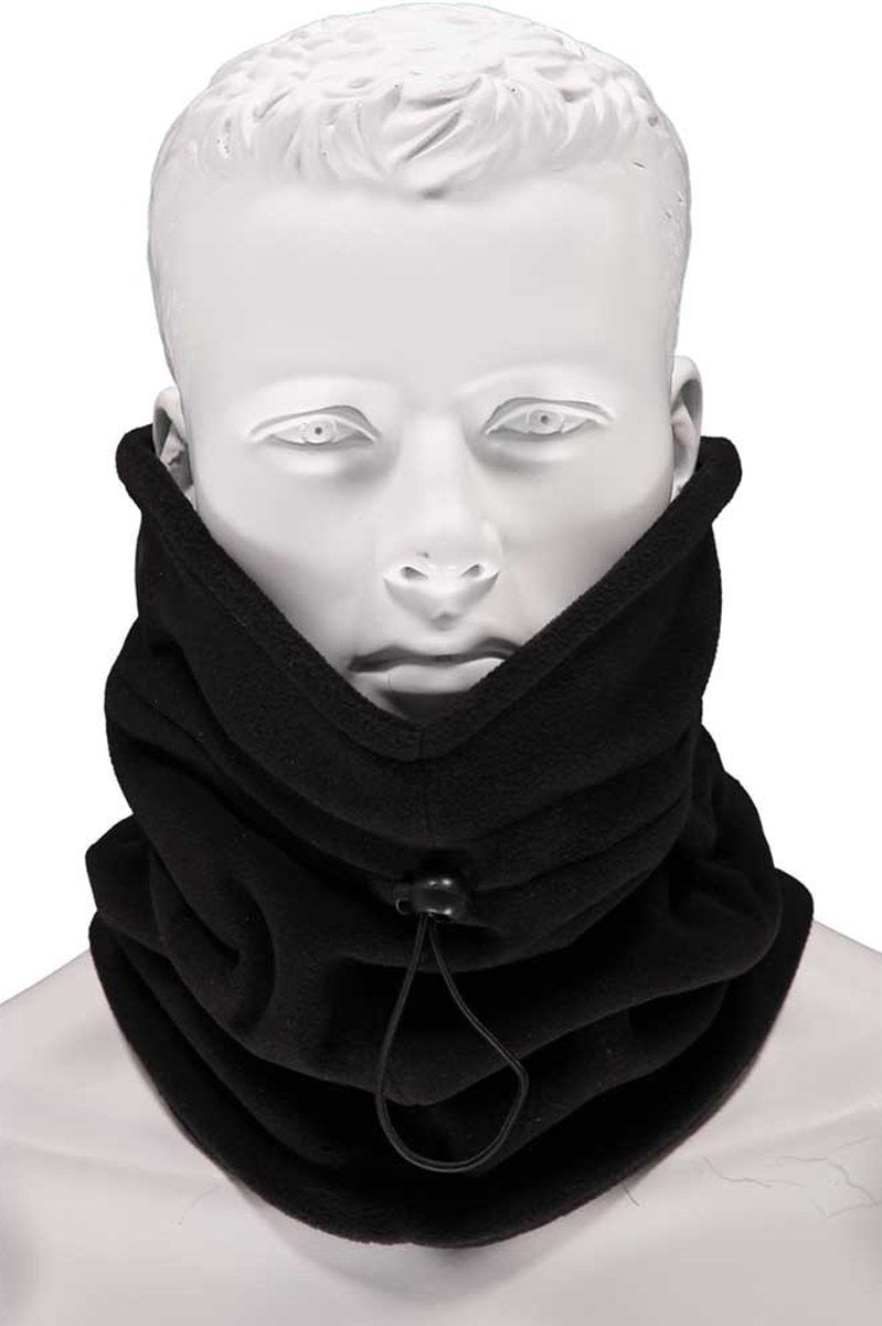 Zwarte thermo fleece sjaal/shawl mevoor volwassenen - Multifunctionele morf sjaal - Gezichtsbedekker/windvanger - Nekwarmers
