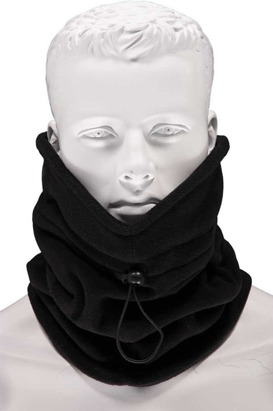 Zwarte thermo fleece sjaal/shawl mevoor volwassenen - Multifunctionele morf sjaal - Gezichtsbedekker/windvanger - Nekwarmers