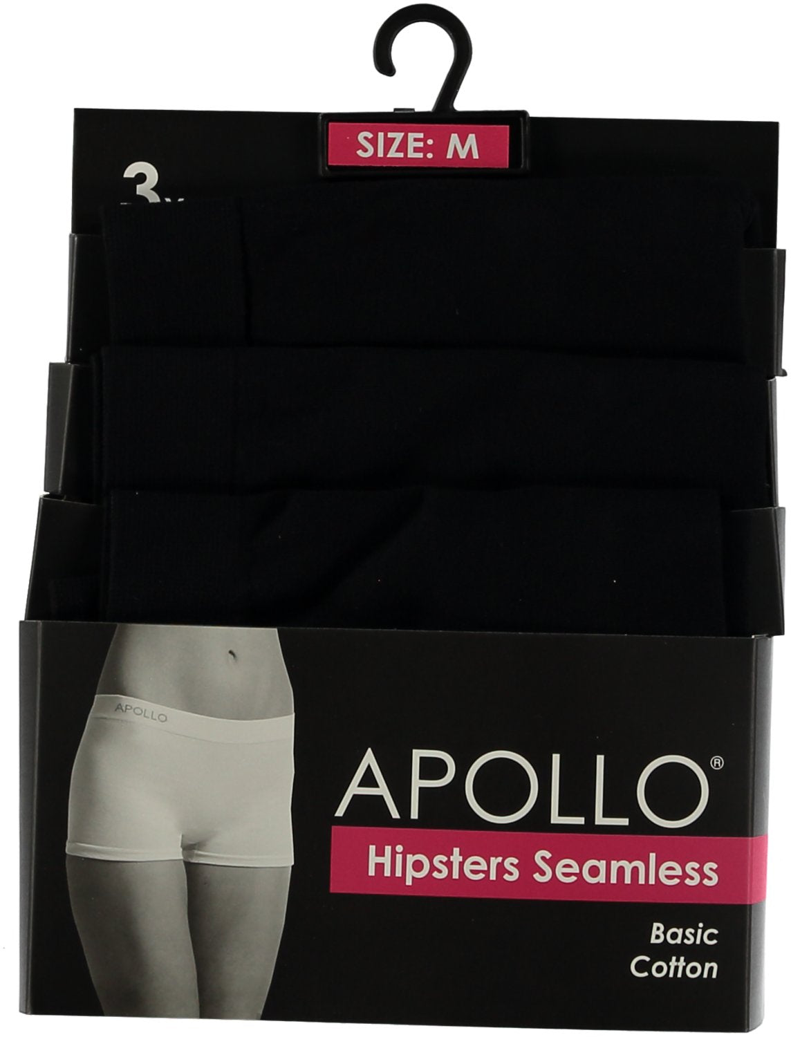 Hipsters Seamless Dames 3-Pack Zwart L