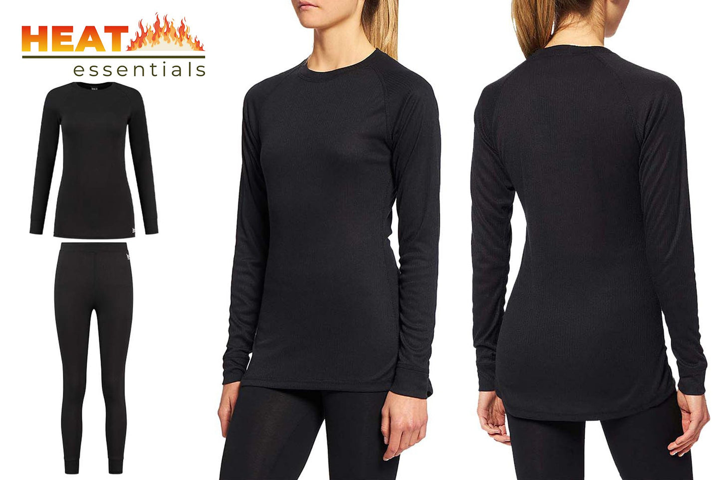 SET Thermo Shirt en Broek Dames Zwart L