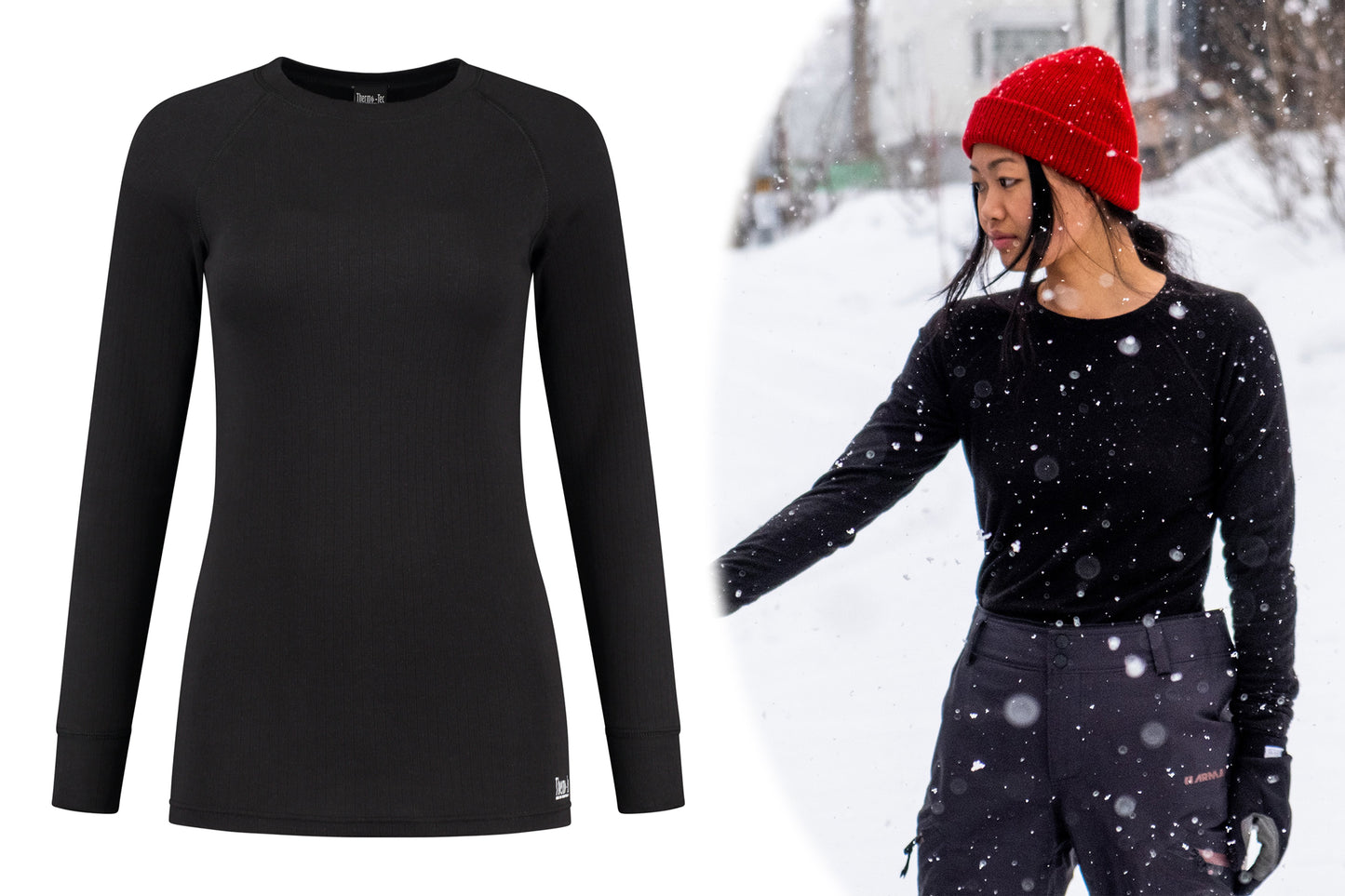SET Thermo Shirt en Broek Dames Zwart L