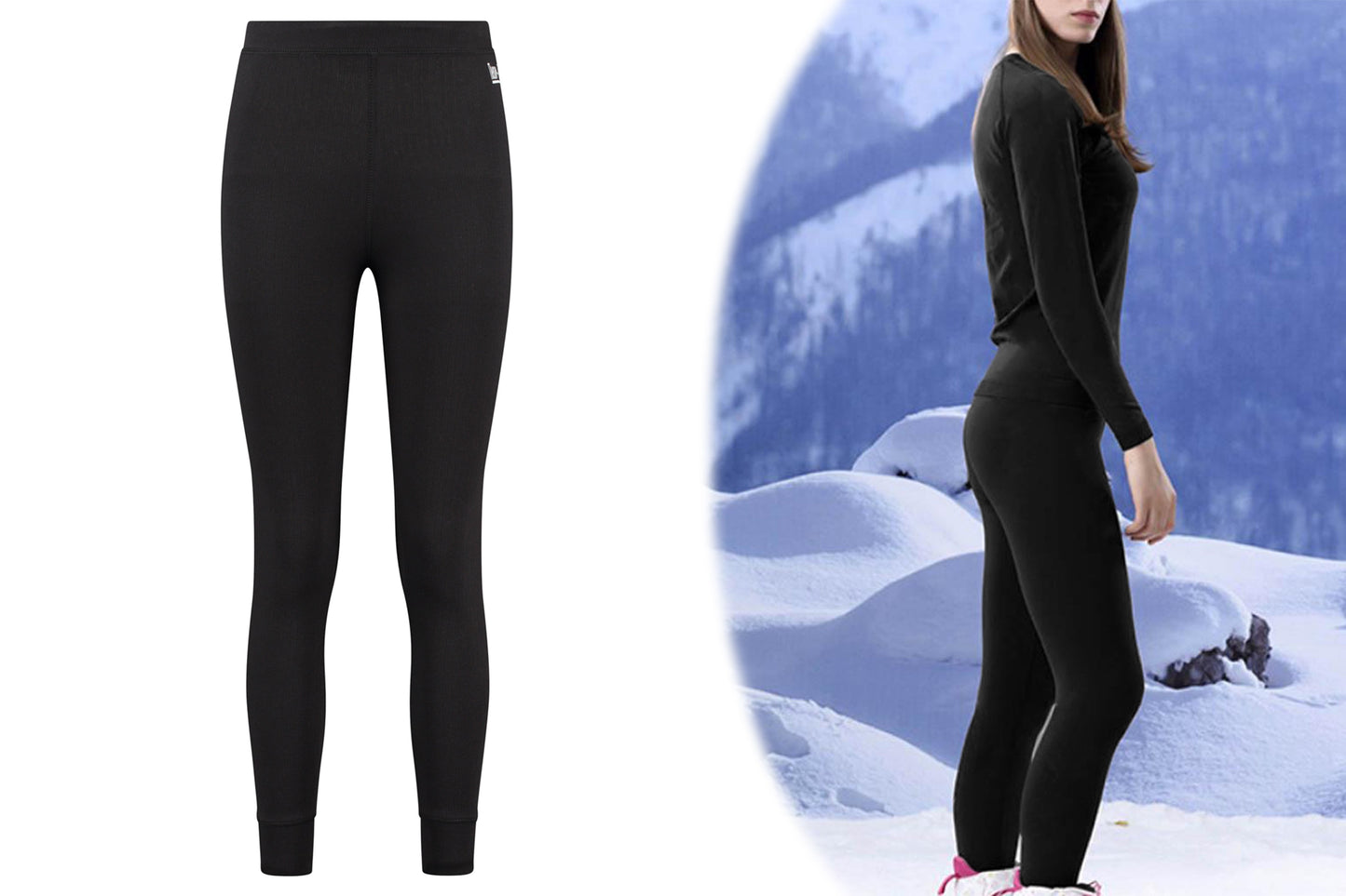 SET Thermo Shirt en Broek Dames Zwart XL