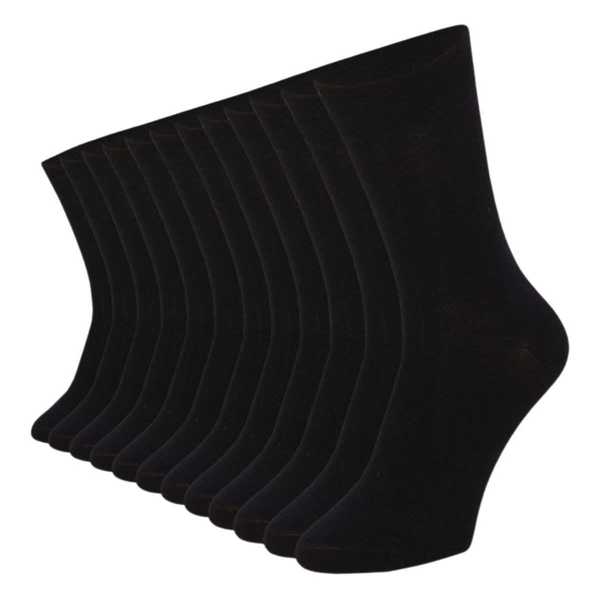 Bamboe Sokken Hoog 12-Pack Zwart 39-42