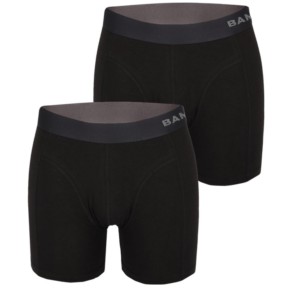 Bamboe Boxershorts Heren 2-Pack Zwart/Zwart L
