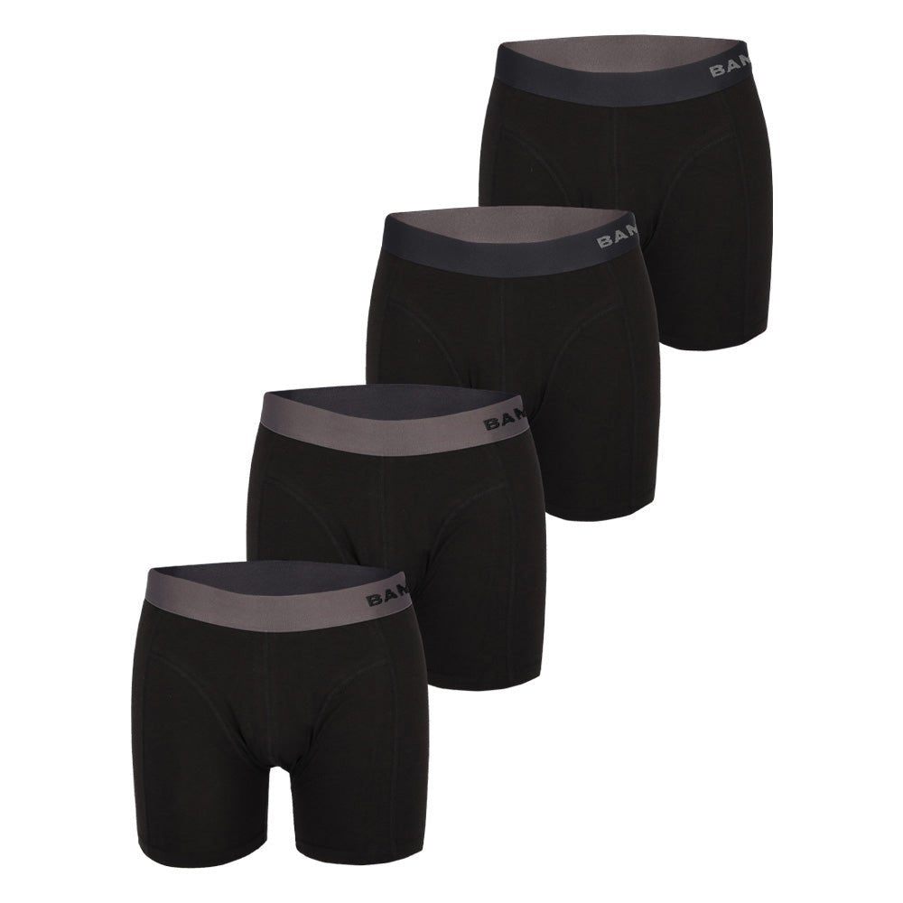 Bamboe Boxershorts Heren 4-Pack Zwart M