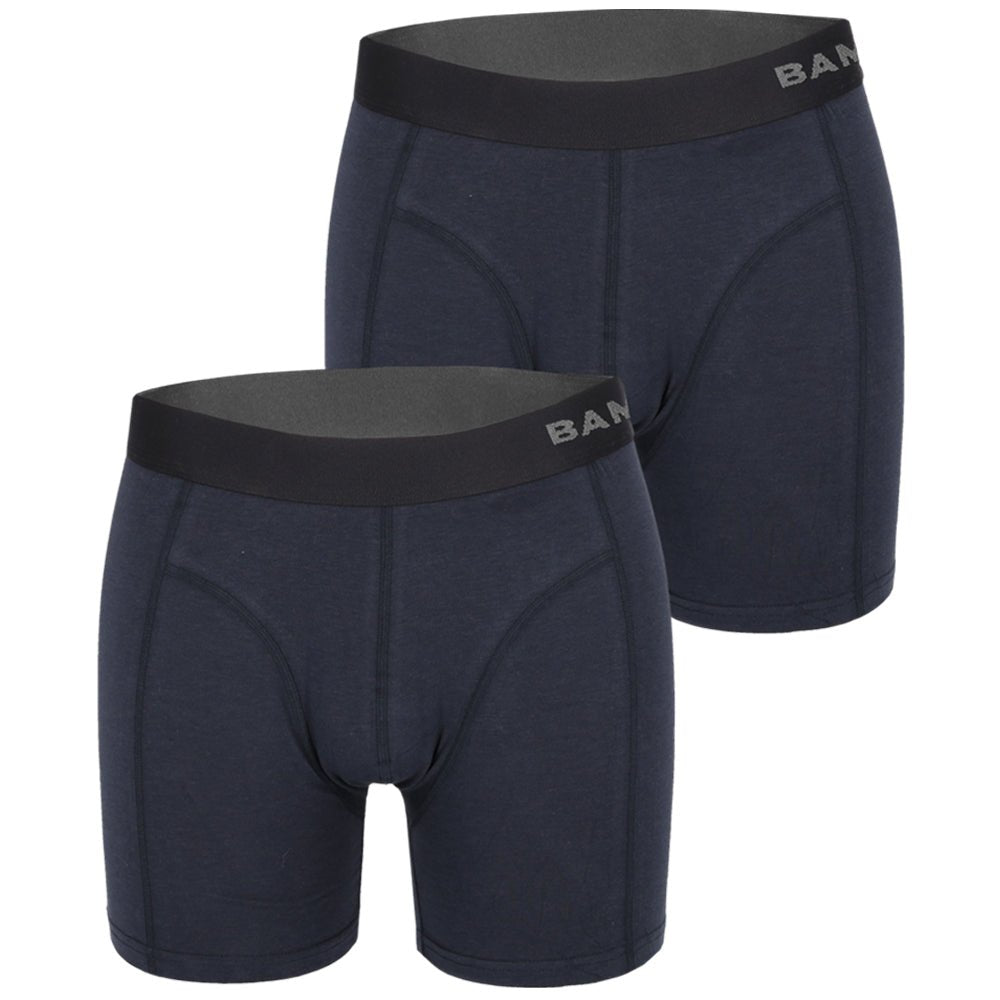 Bamboe Boxershorts Heren 2-Pack Navy/Zwart XXL