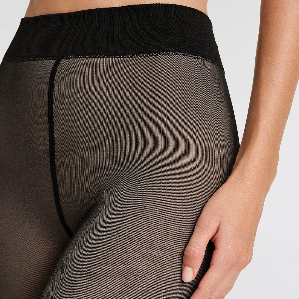 Dames Fleece Lounge Panty Zwart Nude L/XL