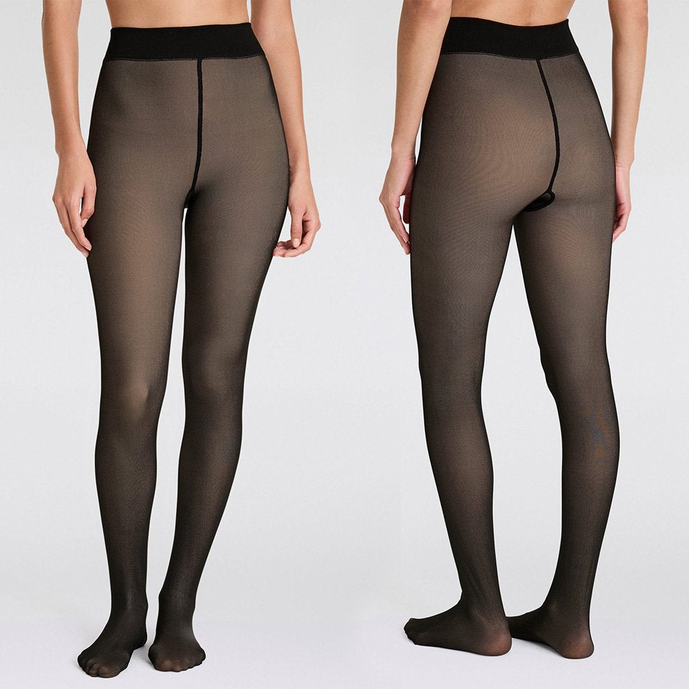Dames Fleece Lounge Panty Zwart Nude L/XL