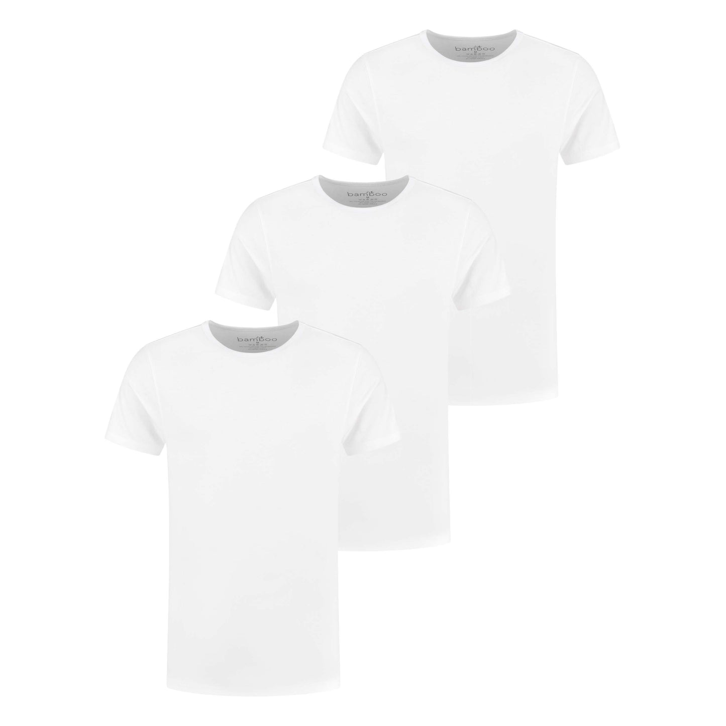 Bamboe T-Shirts Ronde Nek Heren 3-Pack Wit XL