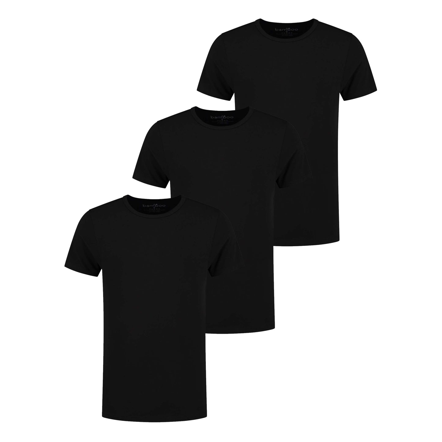 Bamboe T-Shirts Ronde Nek Heren 3-Pack Zwart XXL