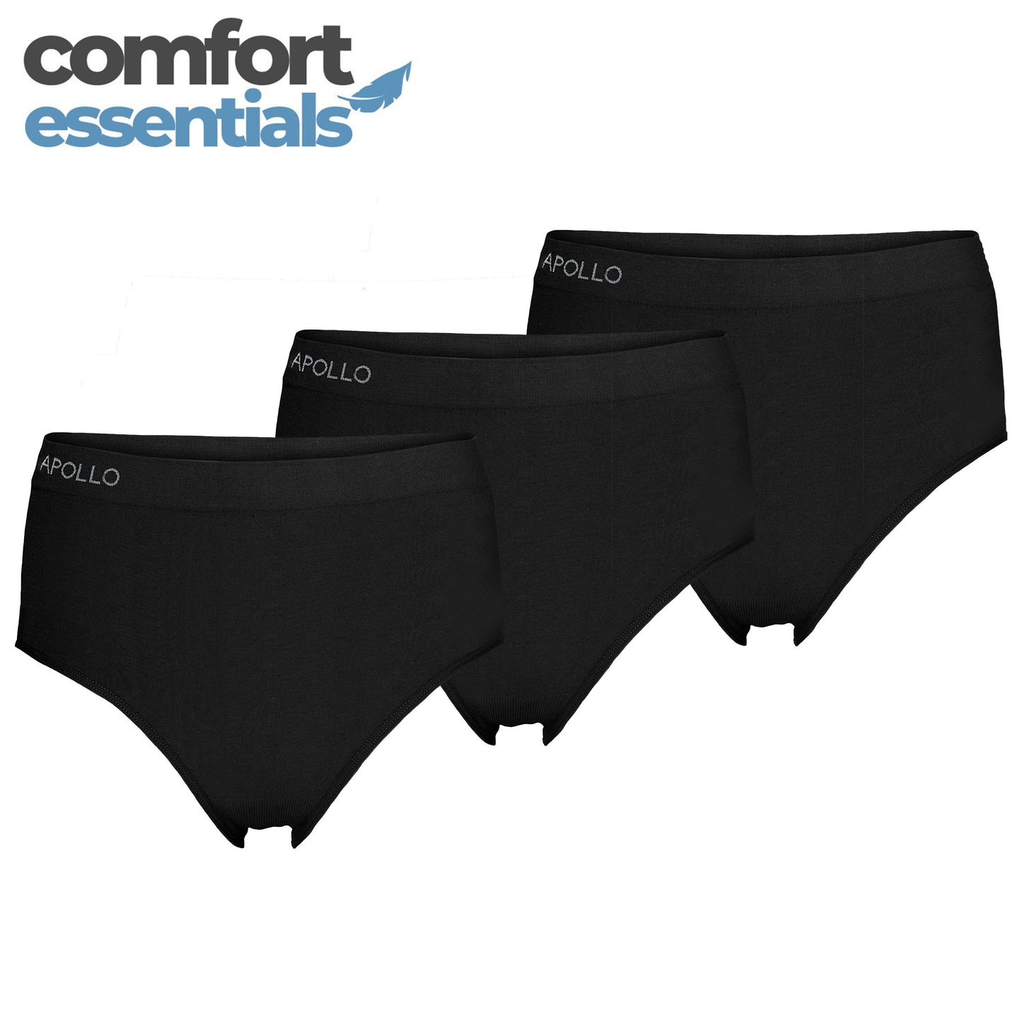 Maxi Slips Seamless Dames 3-Pack Zwart L