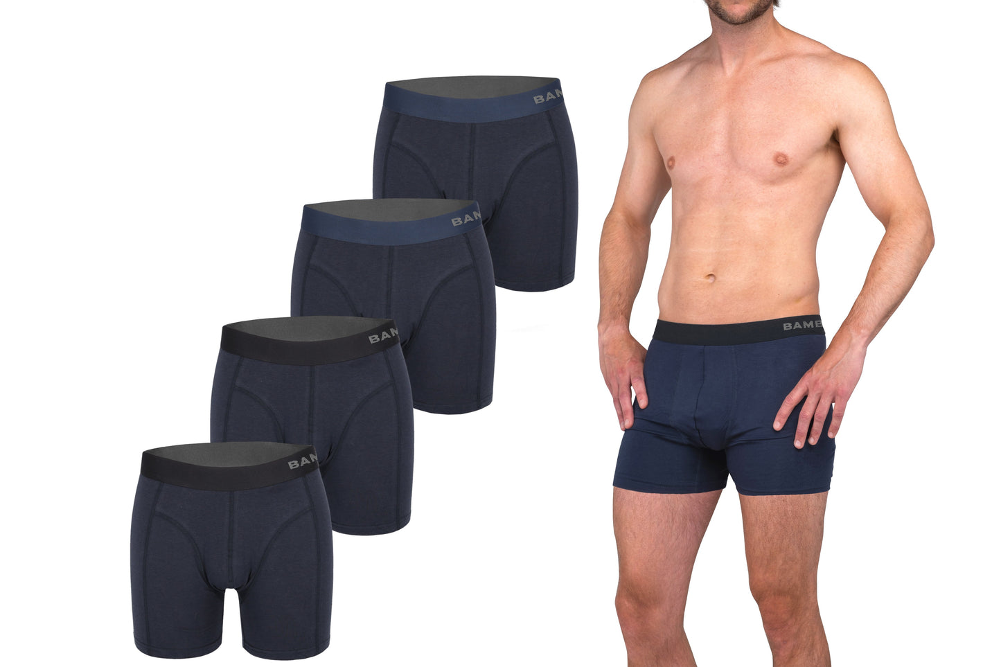 Bamboe Boxershorts Heren 4-Pack Navy XXL