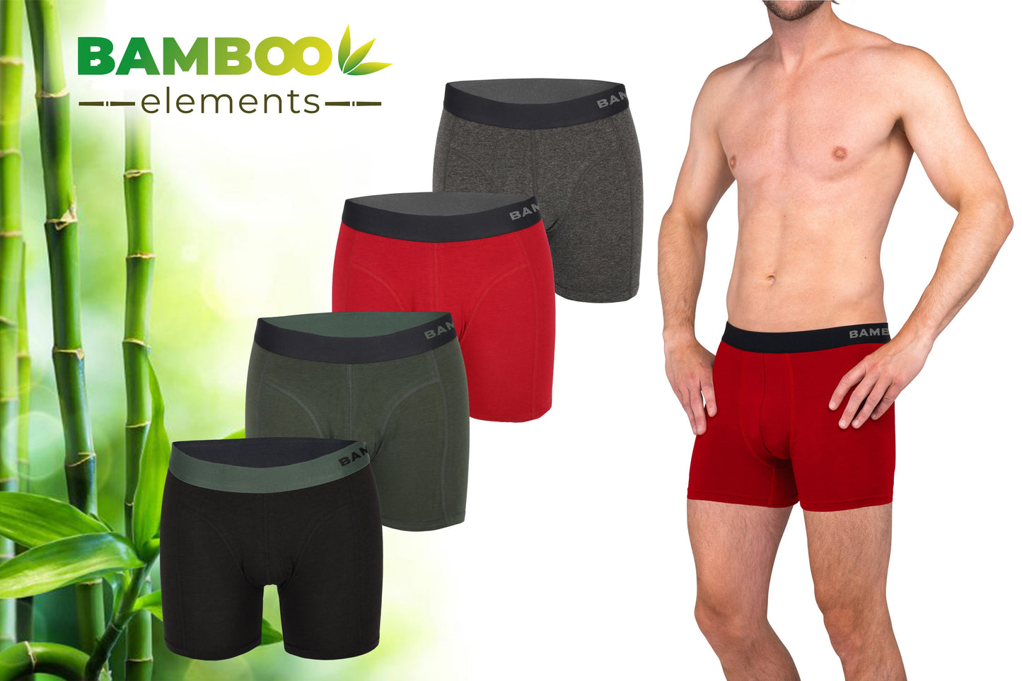 Bamboe Boxershorts Heren 4-Pack Assorted XL