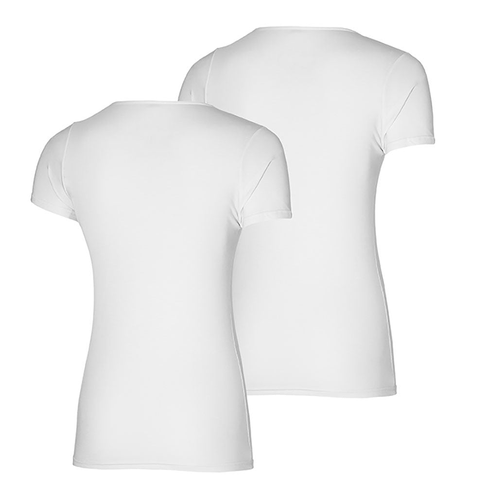 MP - Bamboo Elements - T Shirt Dames - Bamboe - Ronde Hals - 2 Stuks - Wit - L