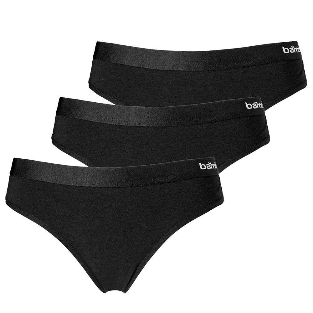 MP - Bamboo - Ondergoed Dames - String - Bamboe - 3 Stuks - Zwart - M