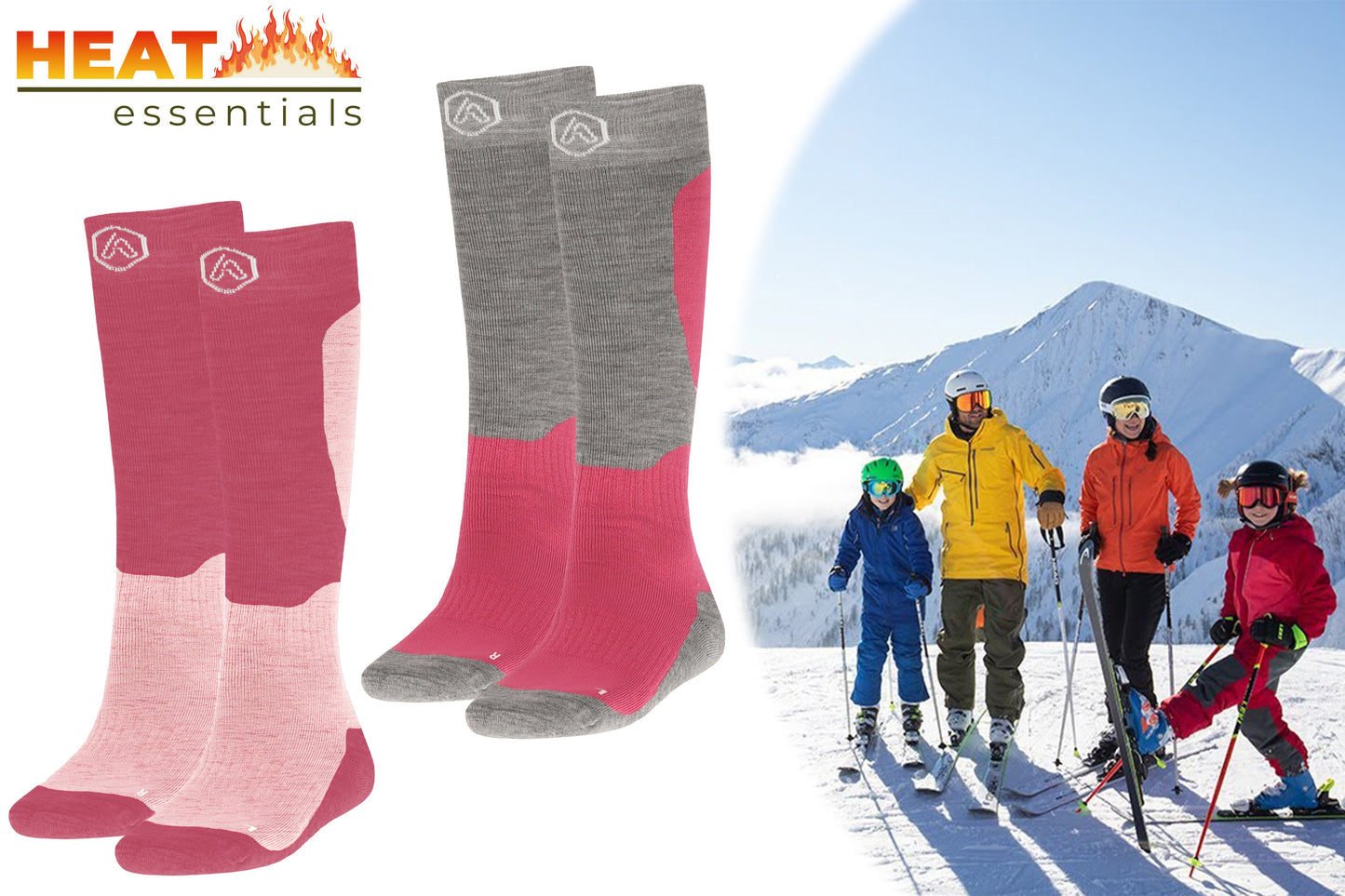 MP - Heat Essentials - Ski Sokken 35 38 - Roze - 2 Paar - Unisex