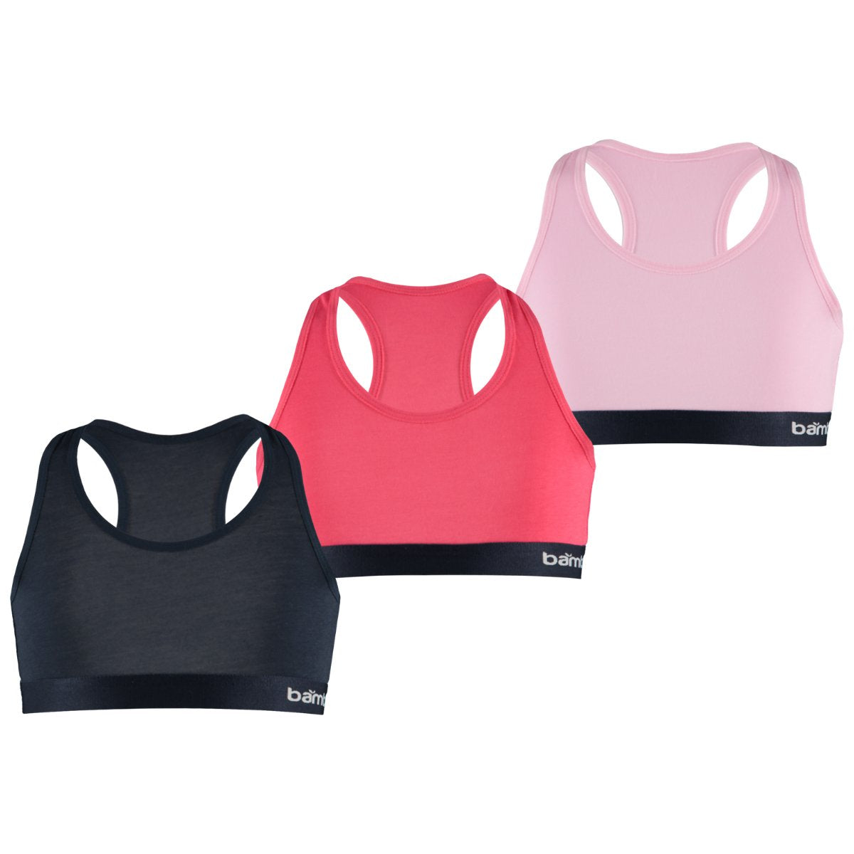 MP - Bamboo - BH Meisjes - - Crop Top Meisjes - 3 Stuks - Roze Navy - 122-128