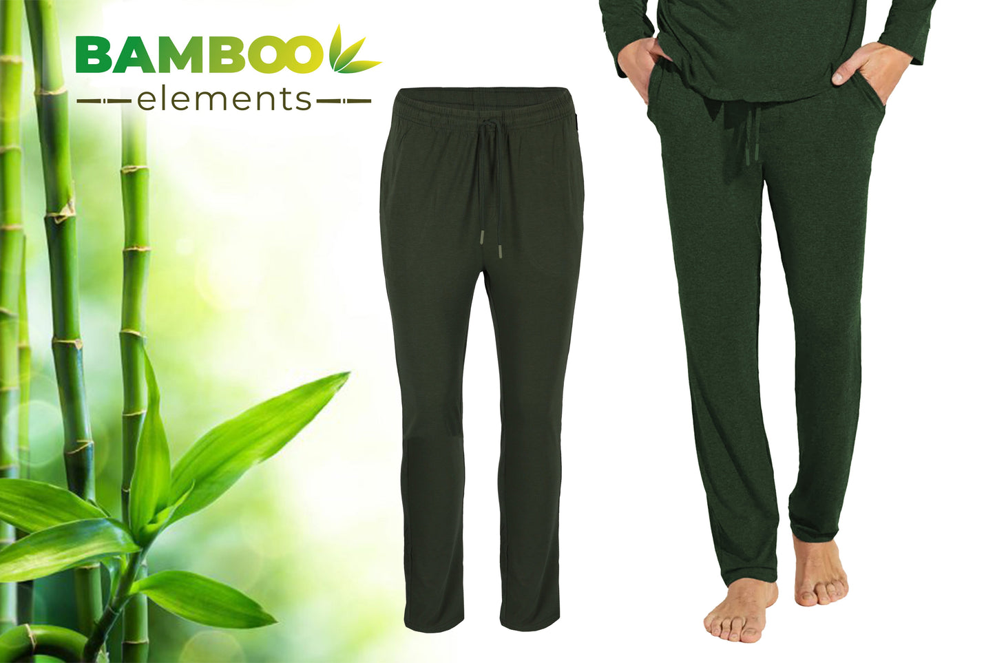 Bamboo Pyjamabroek Lang Groen M