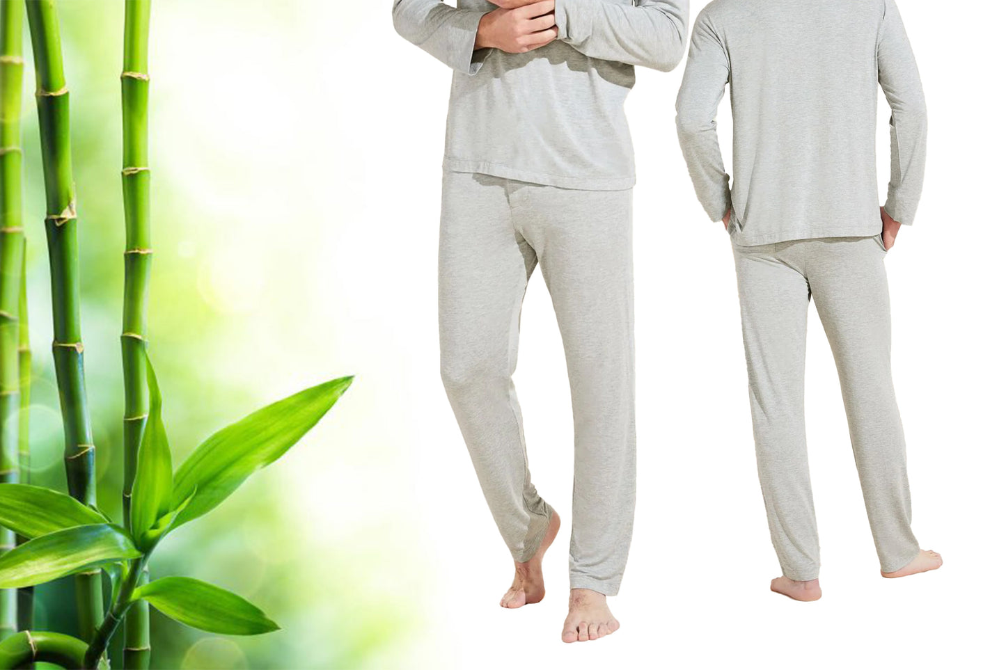 Bamboo Pyjamabroek Lang Grijs XXL