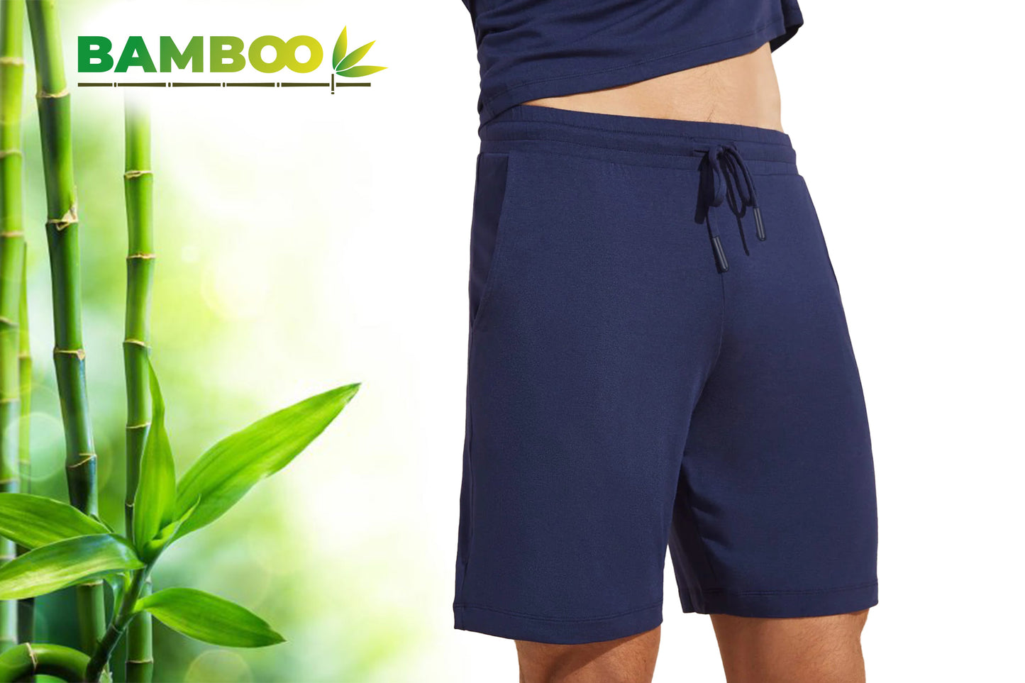 Bamboo Pyjamabroek Kort Navy M