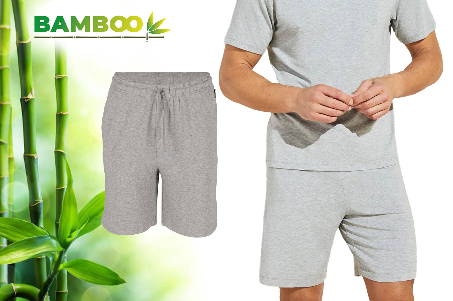 Bamboo Pyjamabroek Kort Grijs M