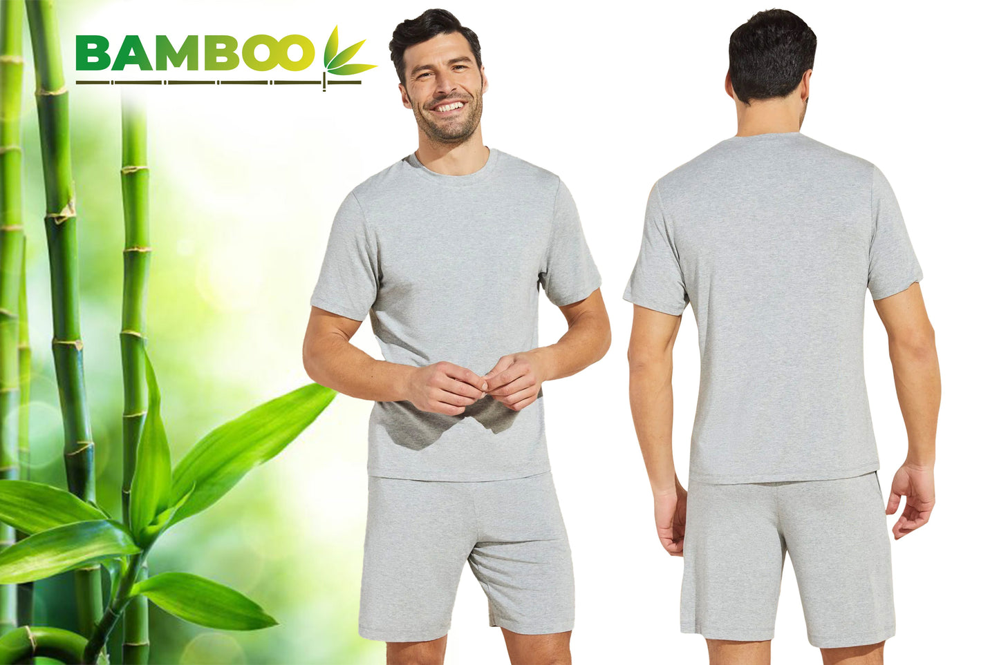 Bamboo Pyjamabroek Kort Grijs M