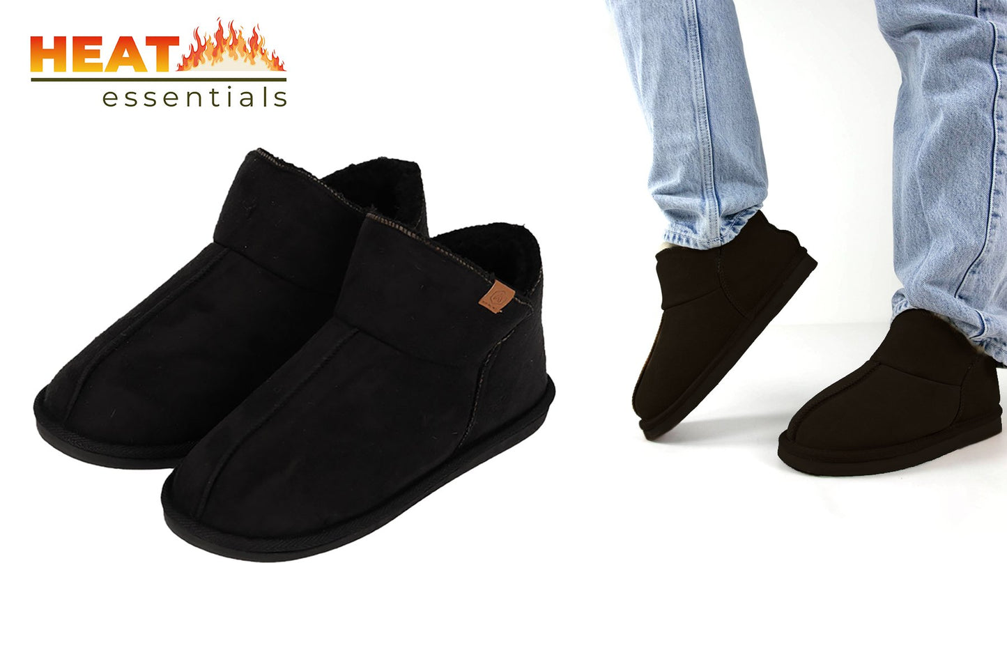 MP - Heat Essentials - Pantoffels Heren - Zwart - 43/44 - Heren Pantoffels - Sloffen Heren