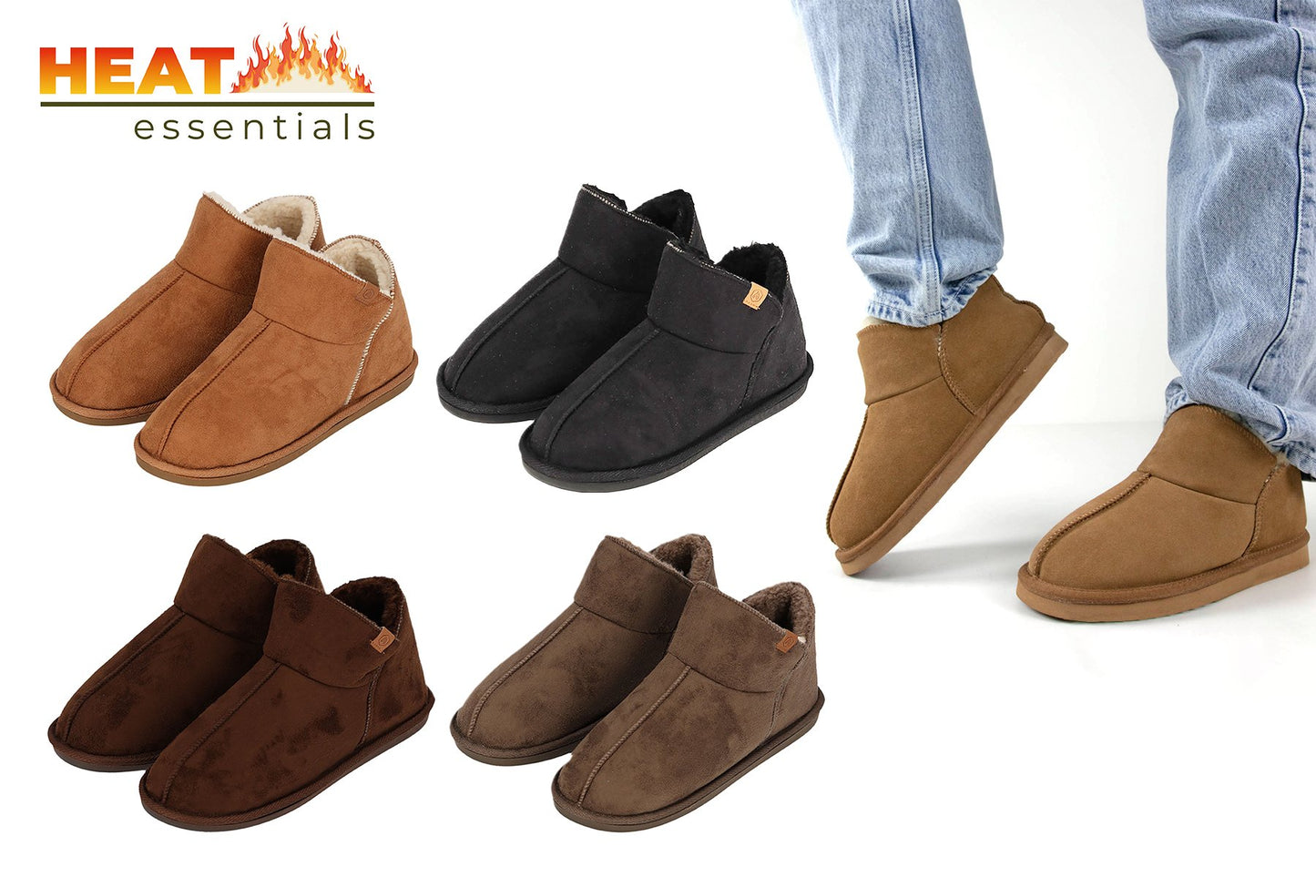 MP - Heat Essentials - Pantoffels Heren - Bruin - 41/42 - Heren Pantoffels - Sloffen Heren
