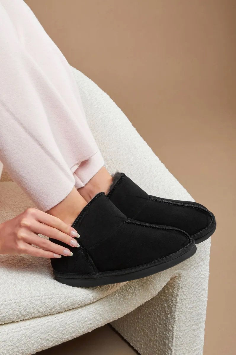 MP - Heat Essentials - Suede Pantoffels Dames - Zwart - 37/38