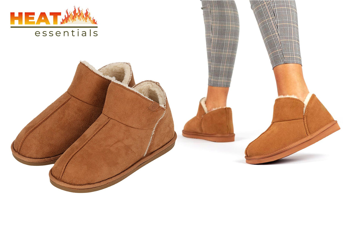 MP - Heat Essentials - Suede Pantoffels Dames - Cognac - 39/40