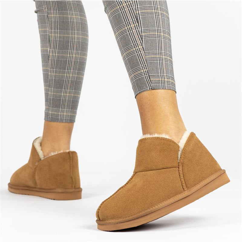 MP - Heat Essentials - Suede Pantoffels Dames - Cognac - 39/40