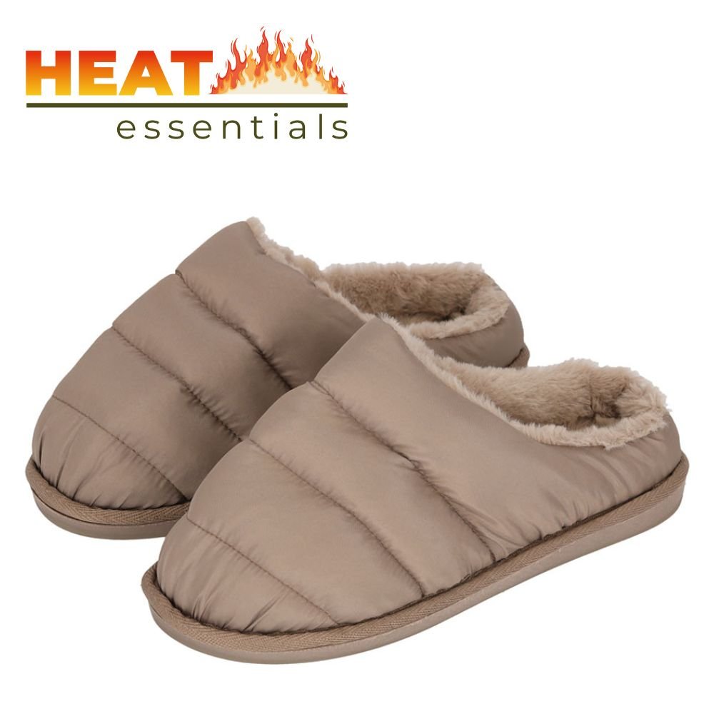 MP - Pantoffels Dames 37 38 - Taupe - Gewatteerd - Sloffen Dames Maat 37 38