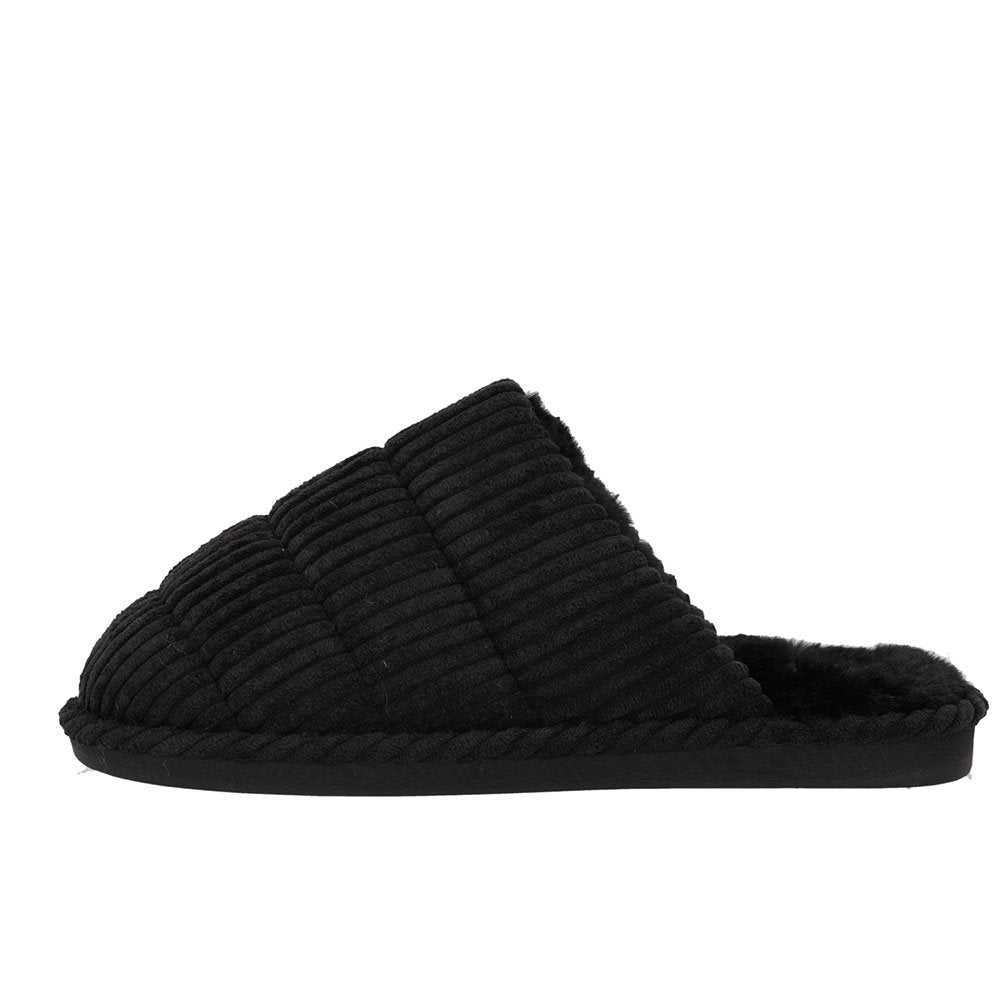 MP - Pantoffels Dames 39 40 - Zwart - Corduroy - Sloffen Dames Maat 39 40