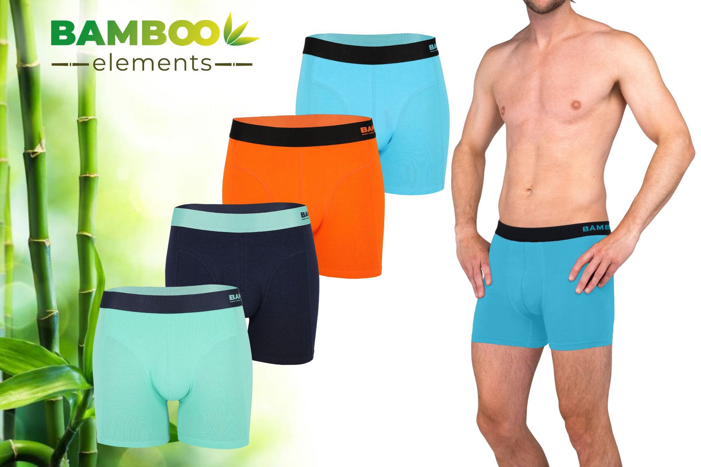 Bamboe Boxershorts Heren 4-Pack Bright XL