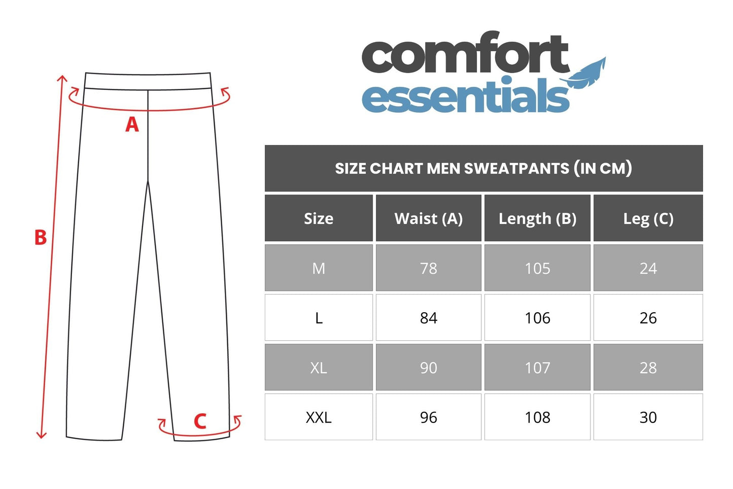 Comfort Essentials Heren Sweatpants Grijs XXL