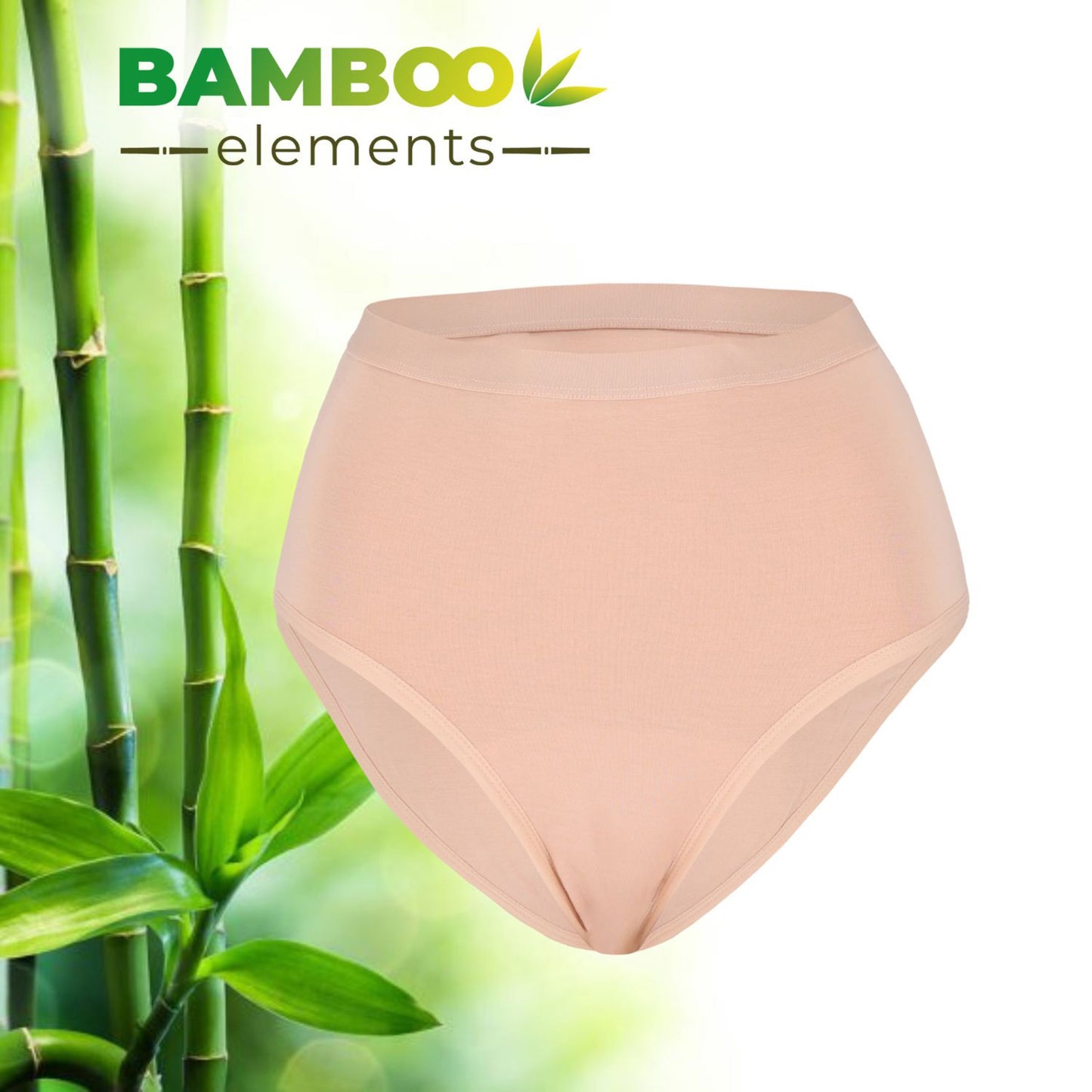 Bamboo  Period Underwear High Waist Brief Nude XXL