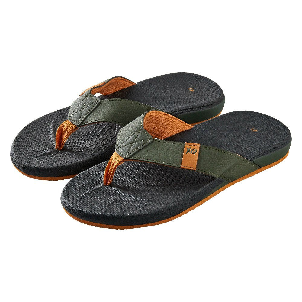 Heren Comfort Teenslippers Zwart-Groen 43