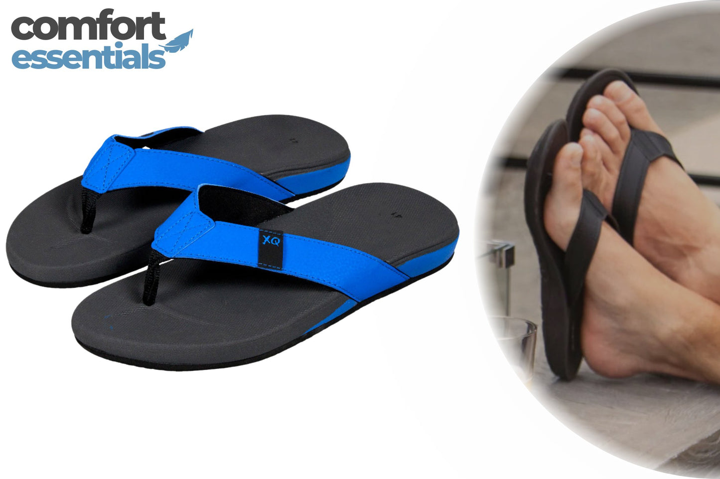 Heren Comfort Teenslippers Grijs-Blauw 43