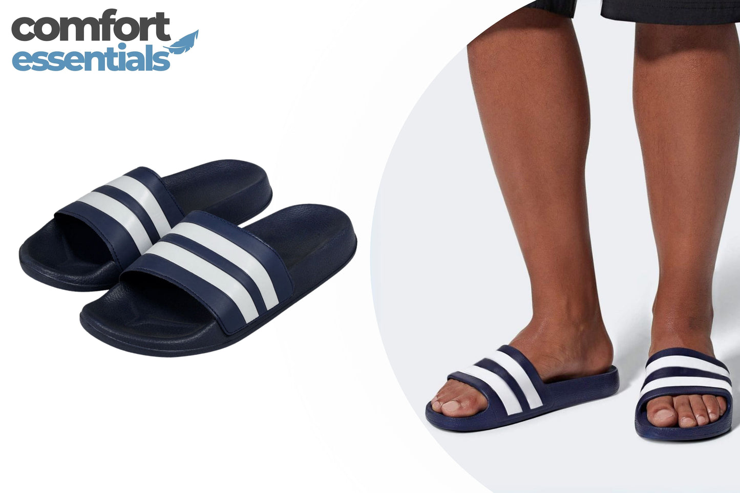 Heren Badslippers Navy 42