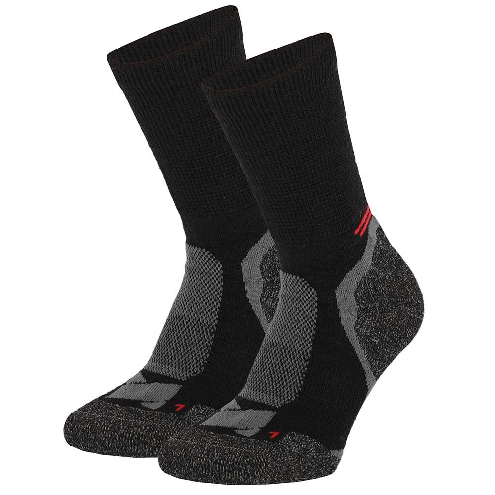 MP - Comfort Essentials Hiking Sokken  Merino 2-Pack   Multi Zwart - Maat 45/47