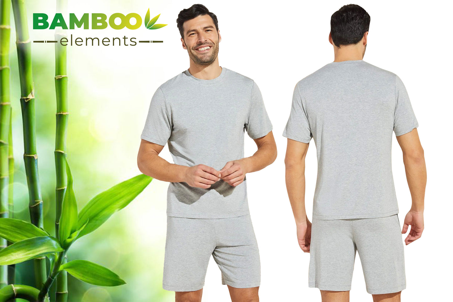 Bamboo Elements Pyjamaset Shortama Grijs XXL