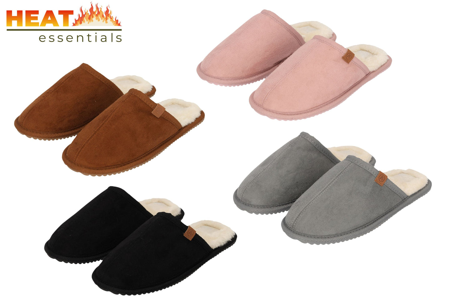 MP - Heat Essentials - Suede Pantoffels Dames Instap - Zwart - 39/40