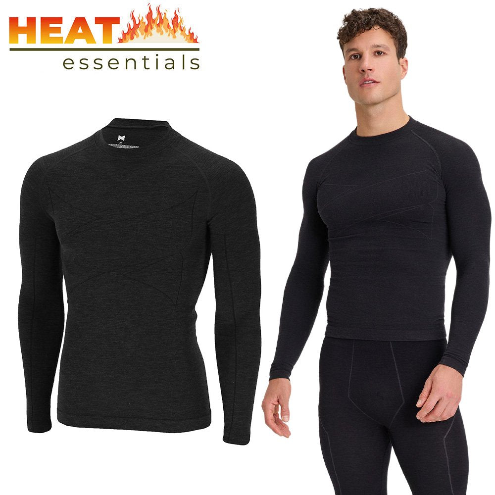 MP - Heat Essentials Thermo Shirt Heren - Merinowol Shirt - Zwart - Maat XL