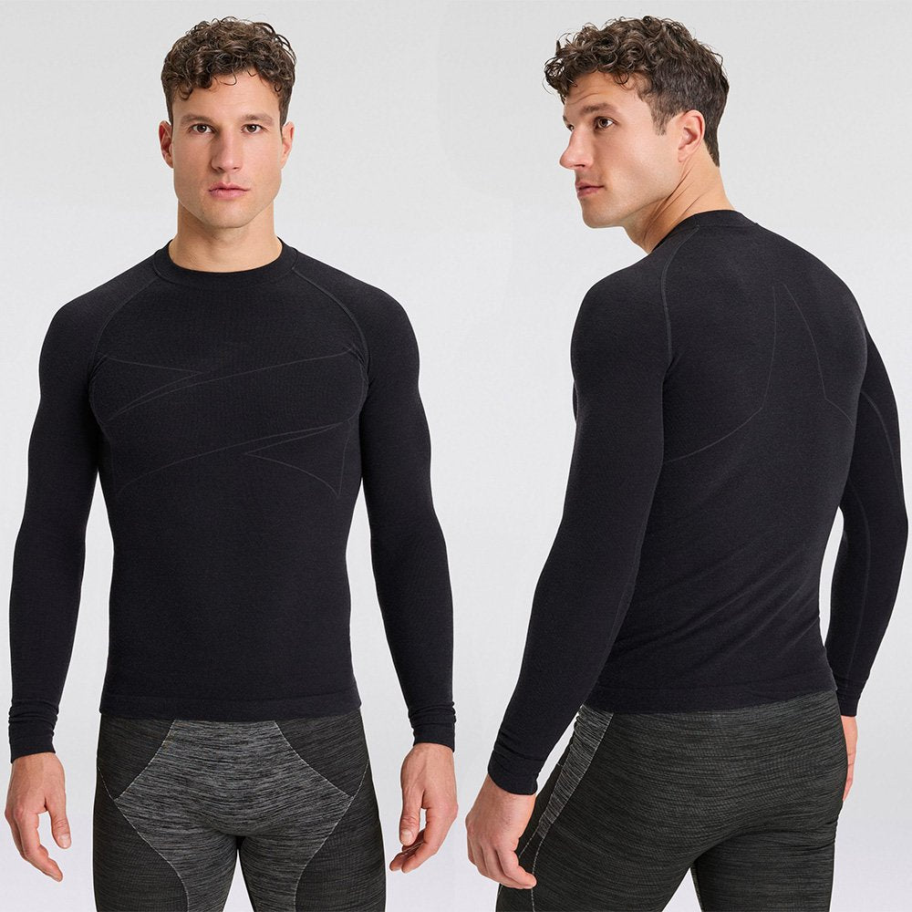 MP - Heat Essentials Thermo Shirt Heren - Merinowol Shirt - Zwart - Maat XL