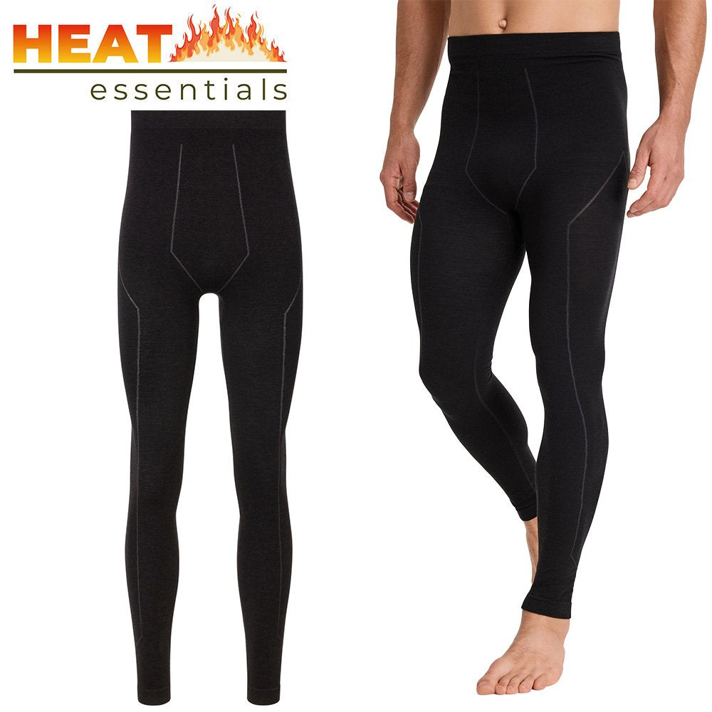 MP - Heat Essentials Thermobroek Heren - Merinowol - Zwart - XXL