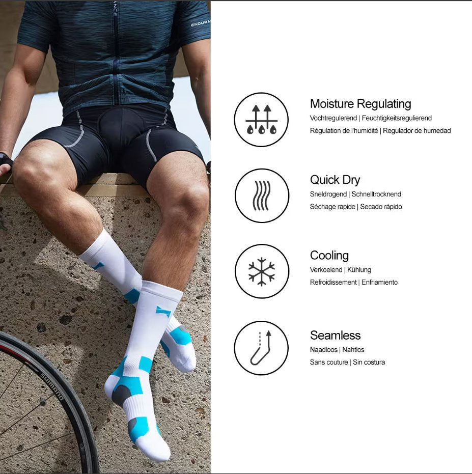 MP - Comfort Essentials Fietssokken Hoog 3-Pack   Multi Wit - Maat 43/46