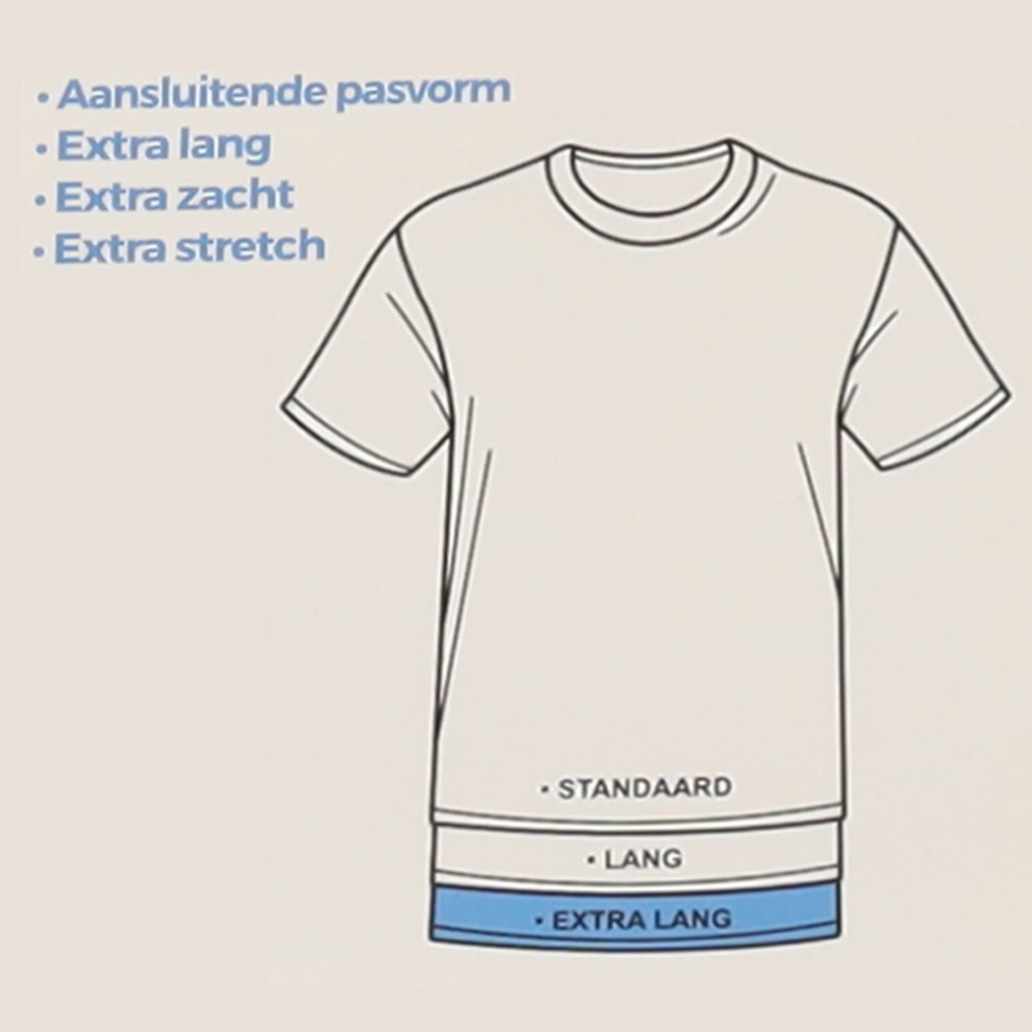 CE Heren T Shirts Extra Lang Ronde Hals 3pk Zwart L