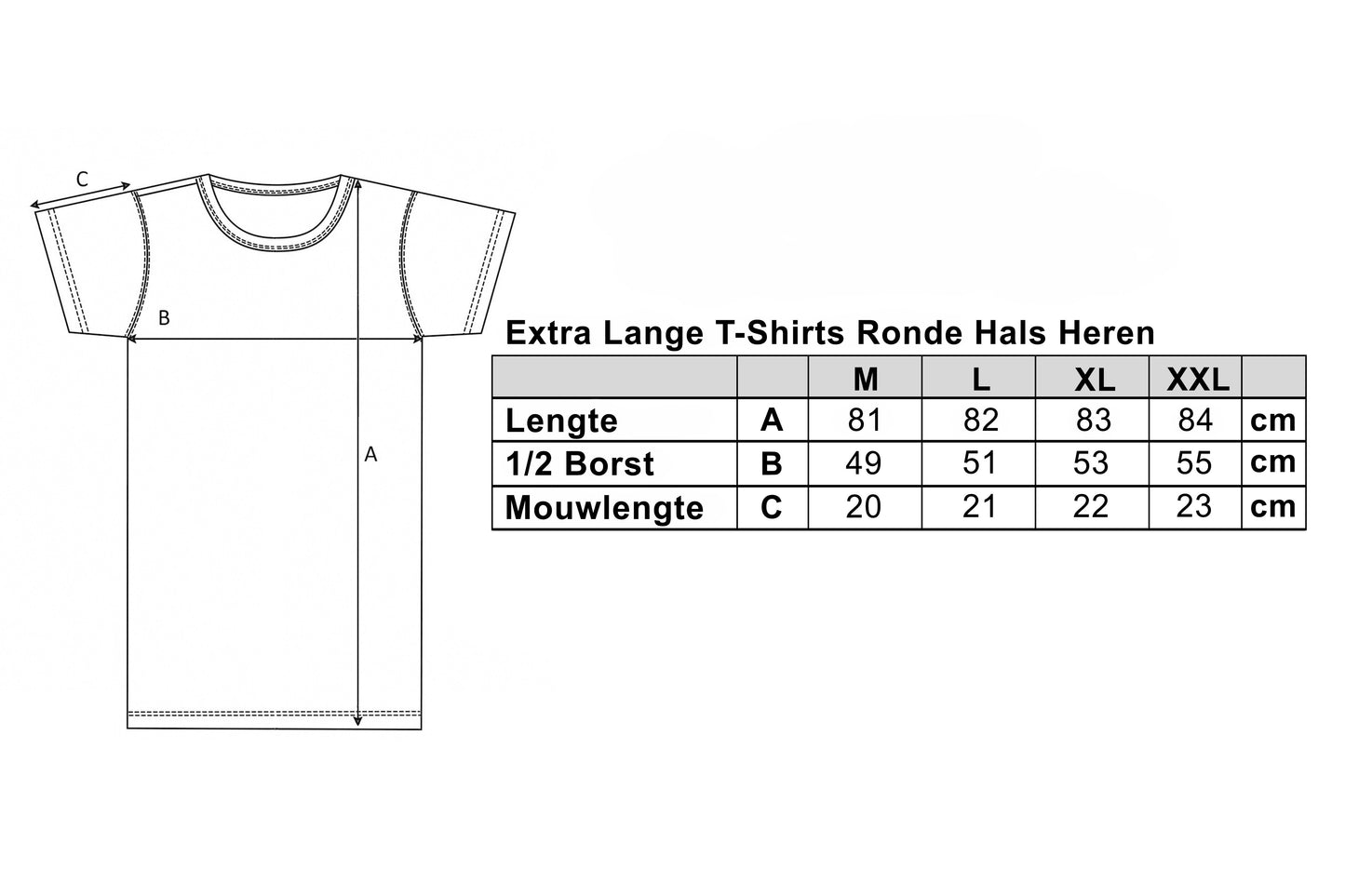 CE Heren T Shirts Extra Lang Ronde Hals 3pk Zwart L
