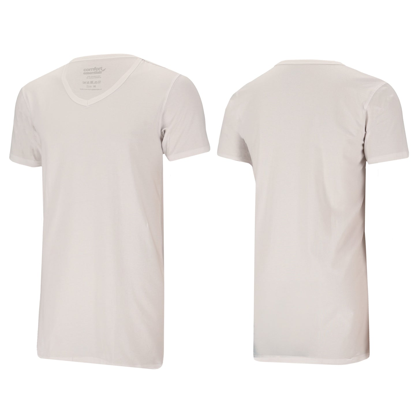 CE Heren T Shirts Extra Lang V-Hals 3pk Wit XXL