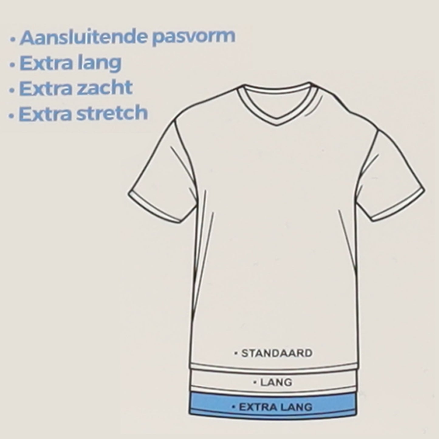 CE Heren T Shirts Extra Lang V-Hals 3pk Navy XL